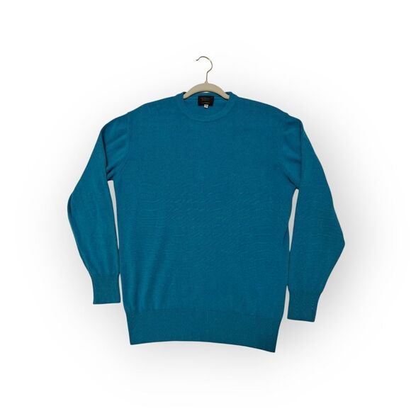 VTG LAURA BIAGOTTI Cashmere Express Timeless Blue Crewneck Sweater Fine Knit M - Picture 1 of 5